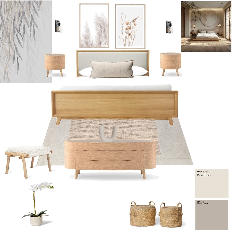 Japandi bedroom Mood Board by STUDIO M on Style Sourcebook