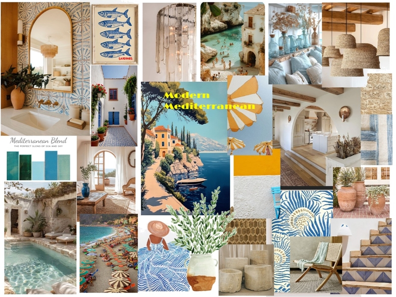 Modern Mediterranean Style Design Board Mood Board by JN DesignHive on Style Sourcebook