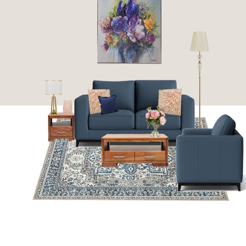 Dark double couch Dark wood blue rug Mood Board by MM987 on Style Sourcebook