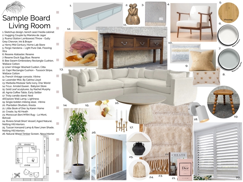 Lounge Sample Board Mood Board by donellemurray on Style Sourcebook