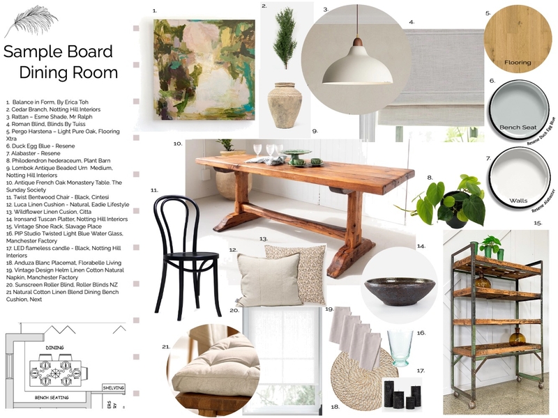 Dining Room Sample Board Mood Board by donellemurray on Style Sourcebook