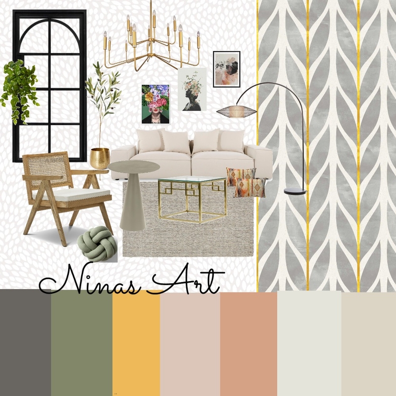 Eclectic  living mood board Mood Board by NINAS ART on Style Sourcebook