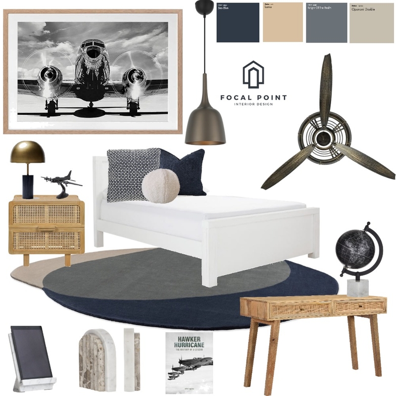 Teen Boy's Room - Aspiring Pilot Mood Board by Focal Point Interior Design on Style Sourcebook