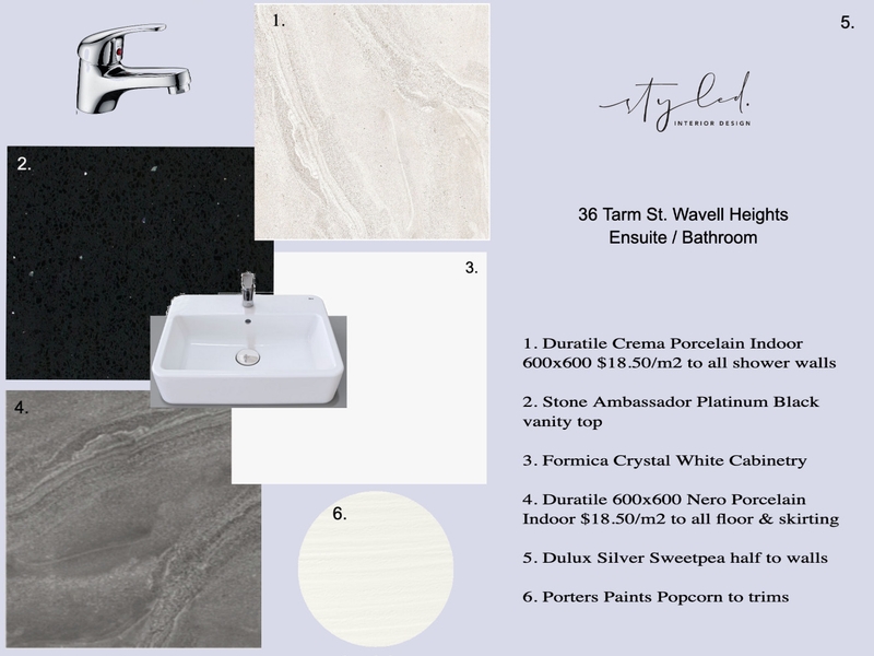36 Tarm St. Wavell Heights Ensuite / Bathroom #2 Mood Board by Styled Interior Design on Style Sourcebook