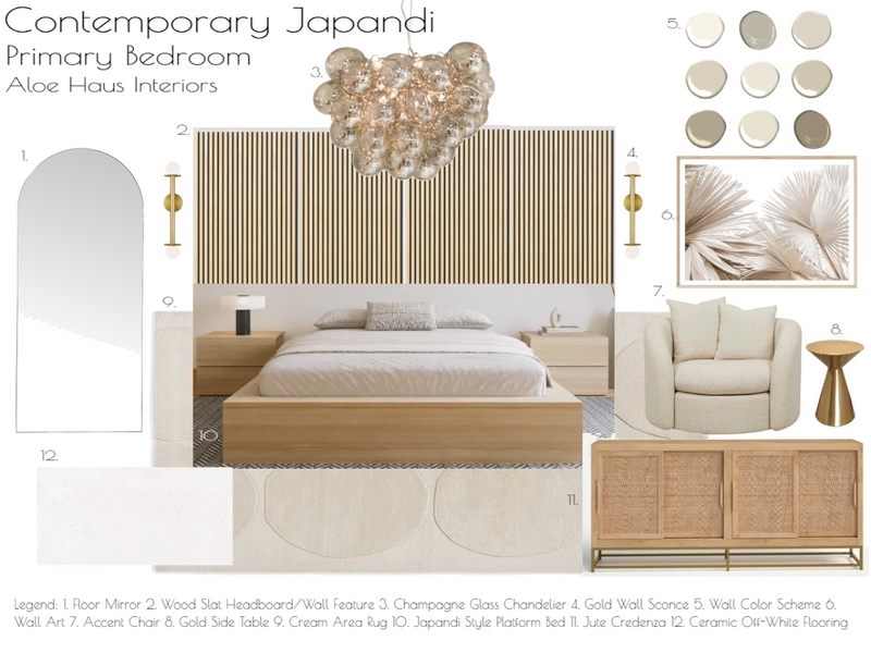 Contemporary Japandi Primary Bedroom Mood Board by aloehaus on Style Sourcebook