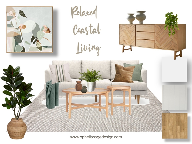 Relaxed Coastal Living Mood Board by Ophelia Sage Design on Style Sourcebook