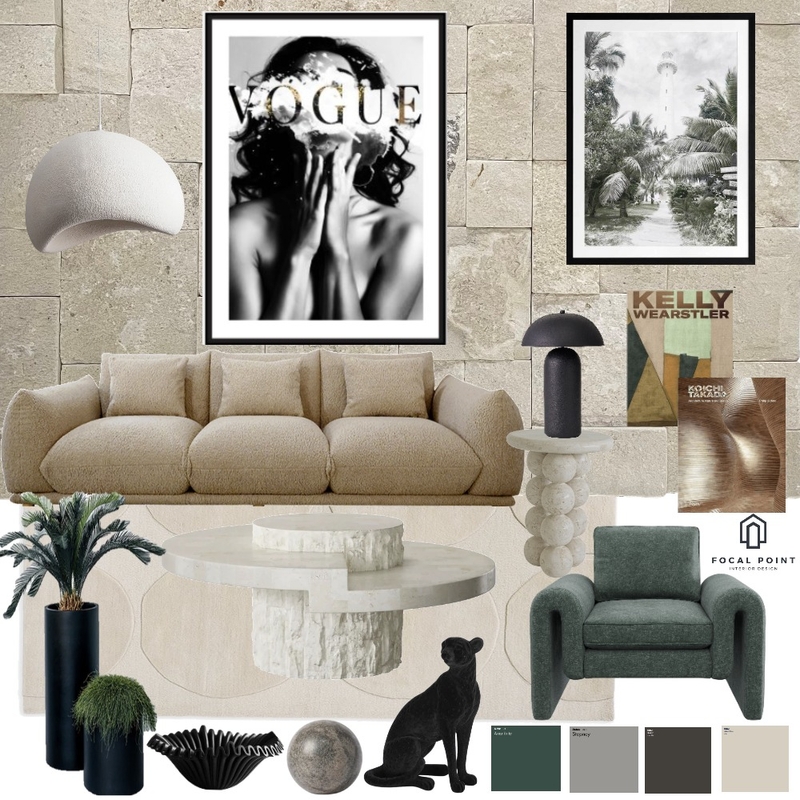 Vogue Jungle Lounge room Mood Board by Focal Point Interior Design on Style Sourcebook