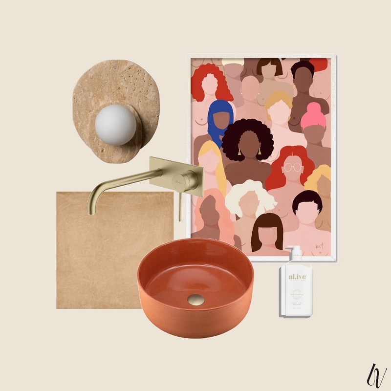Playful Powder Room Concept Mood Board by Wholesome by Design on Style Sourcebook