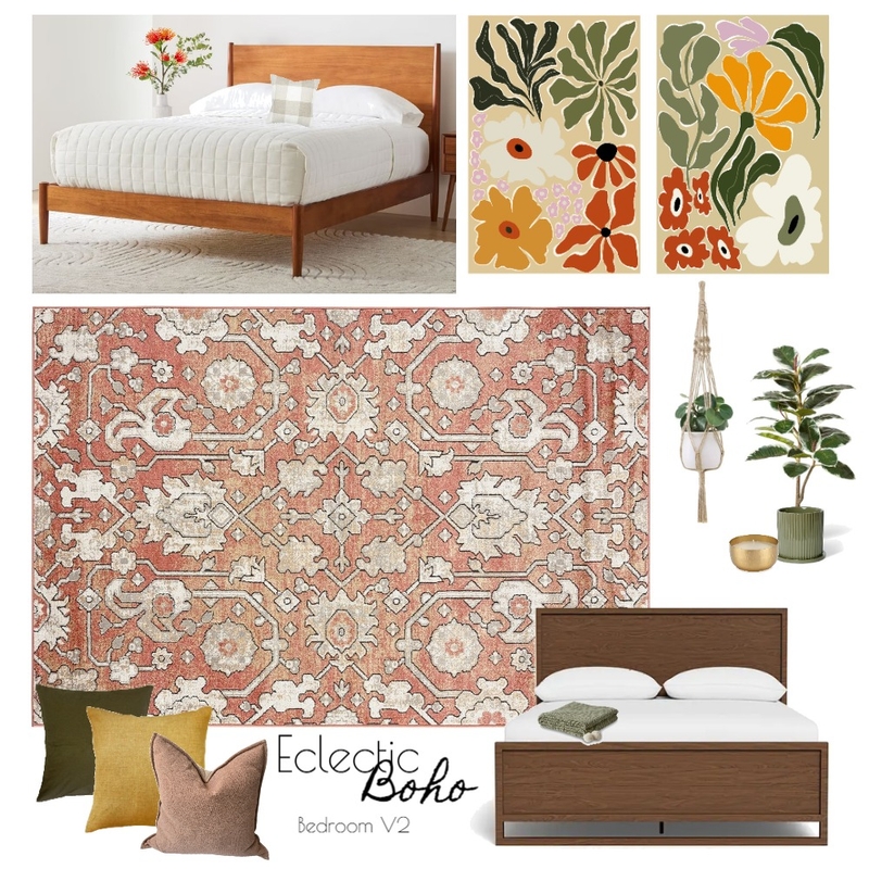 Boho Eclectic Bedroom version 2 Mood Board by thebohemianstylist on Style Sourcebook