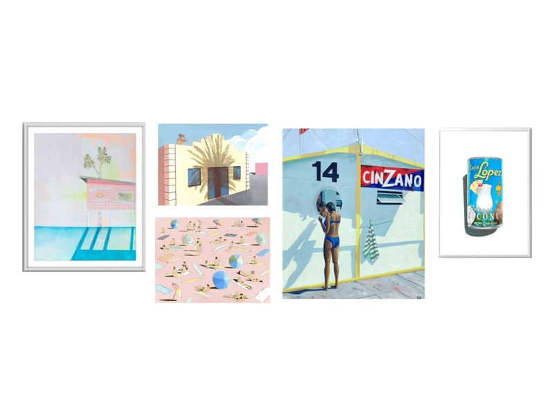 bedroom art option pinks/blues Mood Board by cwloane@gmail.com on Style Sourcebook