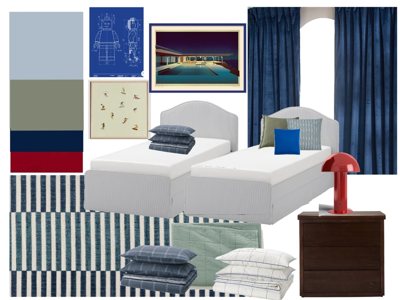 Boys in Blue: Bedroom Mood Board by Larmour on Style Sourcebook