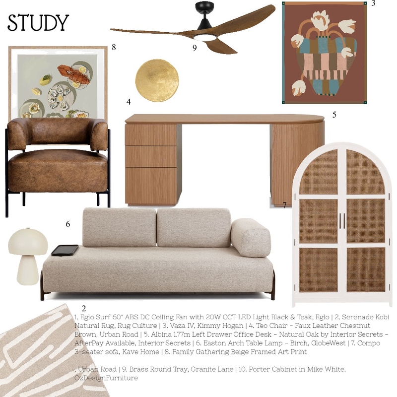 Study Mood Board by cimmynkosi@gmail.com on Style Sourcebook