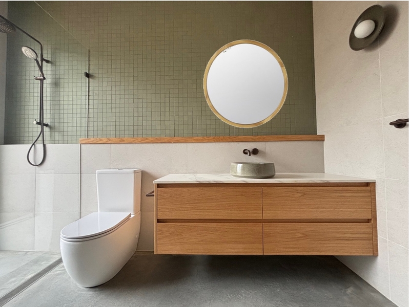 Bathroom round wood Mood Board by marnieap on Style Sourcebook
