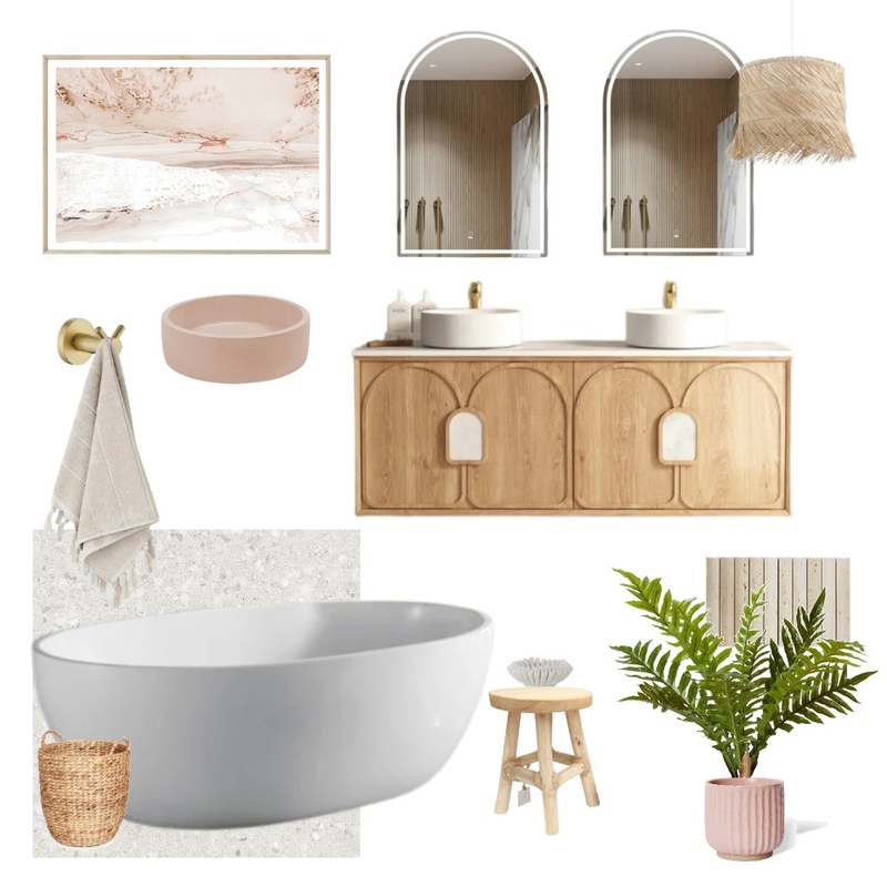 Boho Bathroom Mood Board by ZURE on Style Sourcebook