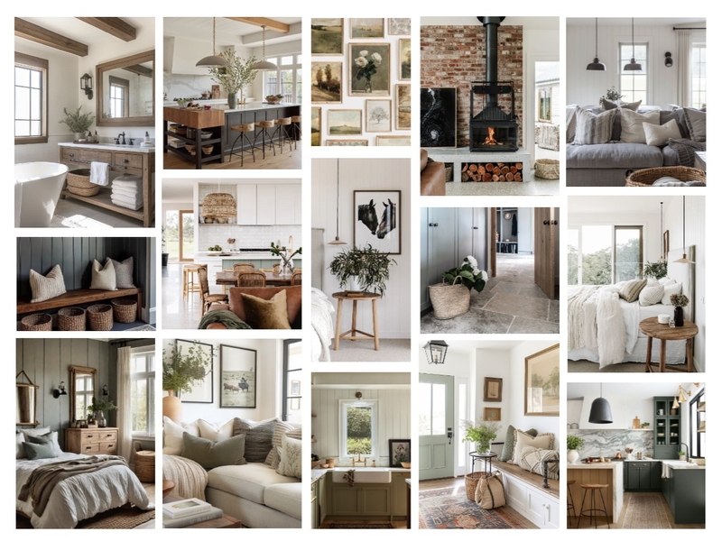 Modern Farmhouse Mood Board by Ajeless Designs on Style Sourcebook
