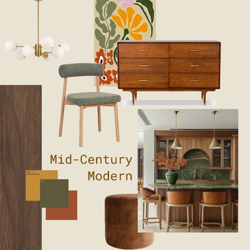 Mid Century Modern Design Style Mood Board by Embellish Interiors on Style Sourcebook