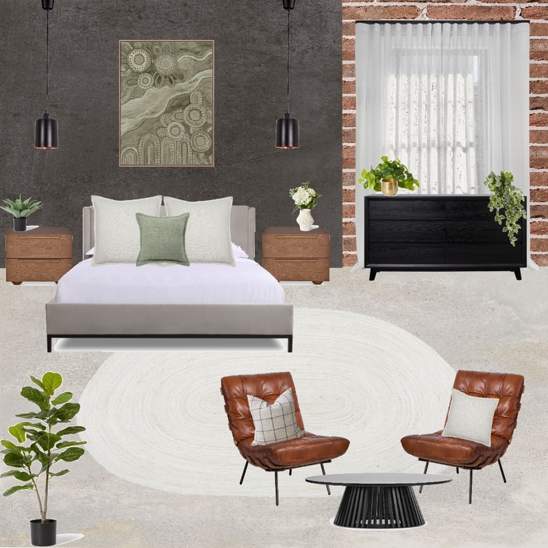 modern industrial bedroom Mood Board by isabellaseabrook24 on Style Sourcebook