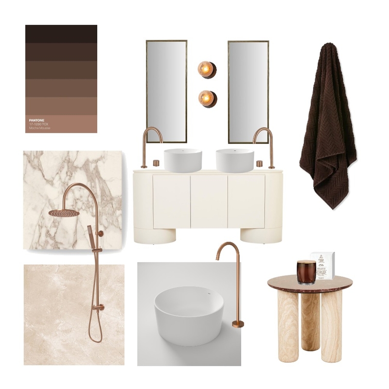 Styling Pantone Mocha Mousse - Bathroom Mood Board by Cotter Builders on Style Sourcebook