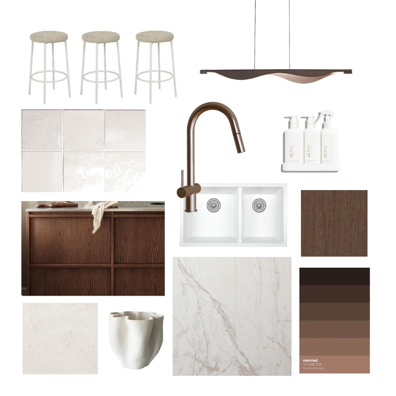 Styling Pantone Mocha Mousse - Kitchen Mood Board by Cotter Builders on Style Sourcebook