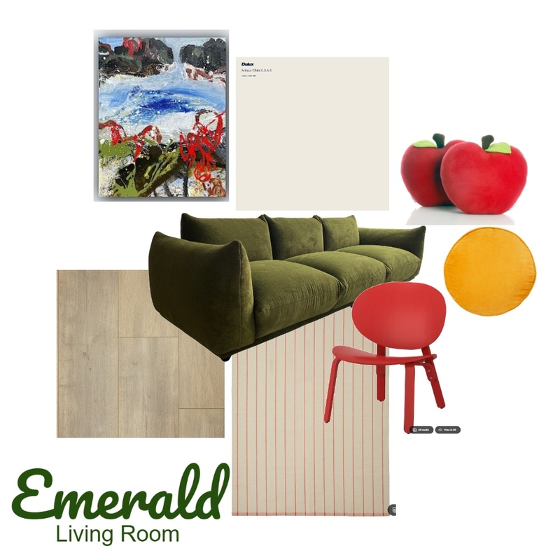 Emerald_Living Room_Rev 2 Mood Board by hausmade on Style Sourcebook