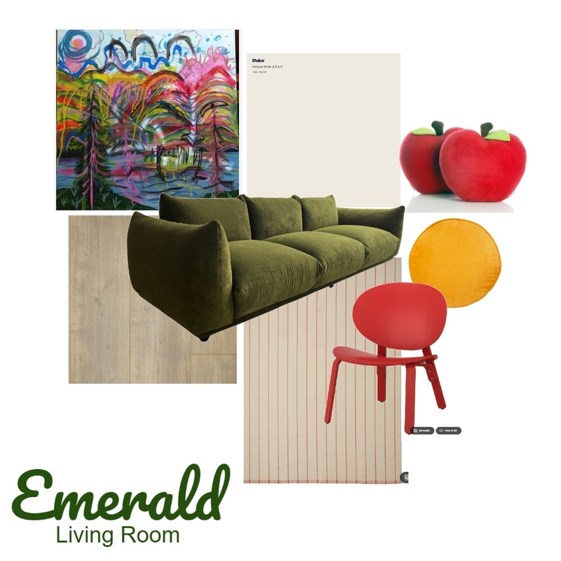Emerald_Living Room_Rev 2B Mood Board by hausmade on Style Sourcebook