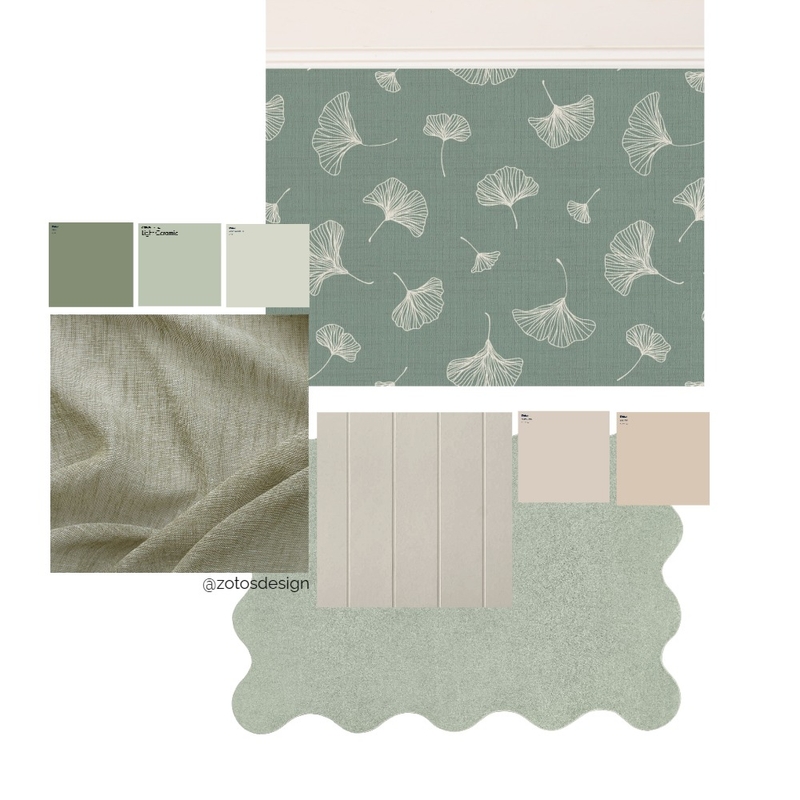 Ginkgo Leaves Green Mood Board by ZotosDesign on Style Sourcebook