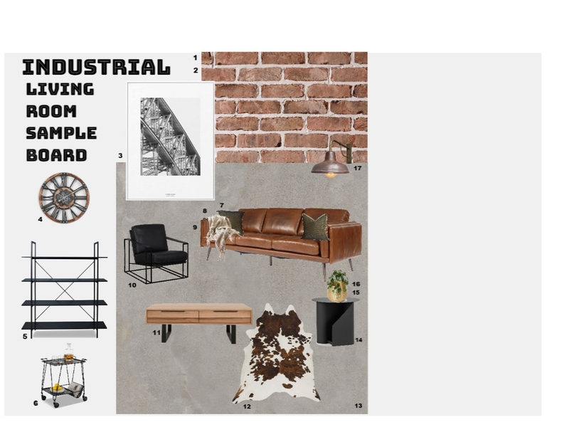Industrial Sample Board Mood Board by Lita Design on Style Sourcebook