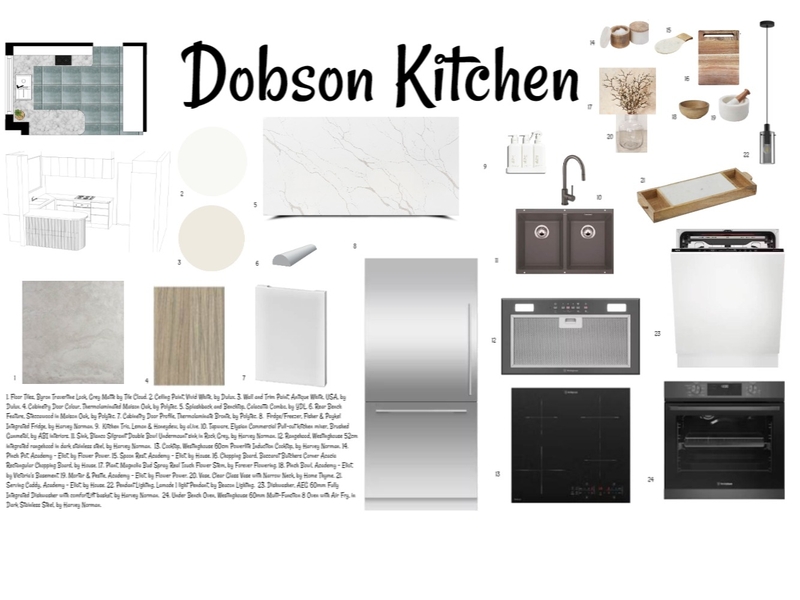 Dobson Kitchen Sample Board Mood Board by nerolie_10@hotmail.com on Style Sourcebook