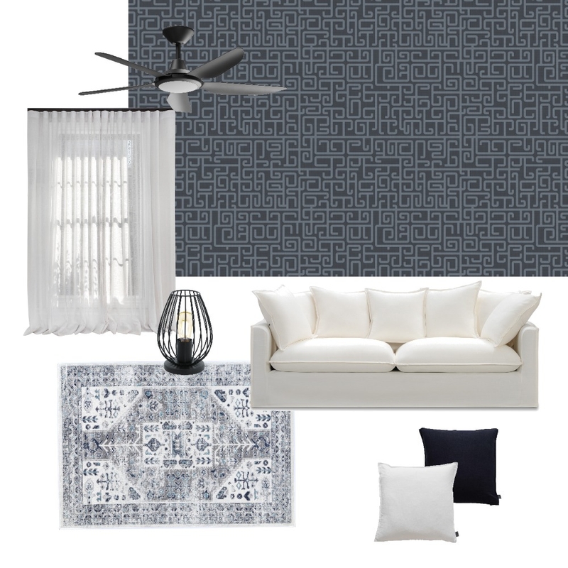 Art Deco Maze Anchored Blue Mood Board by ntoerber on Style Sourcebook