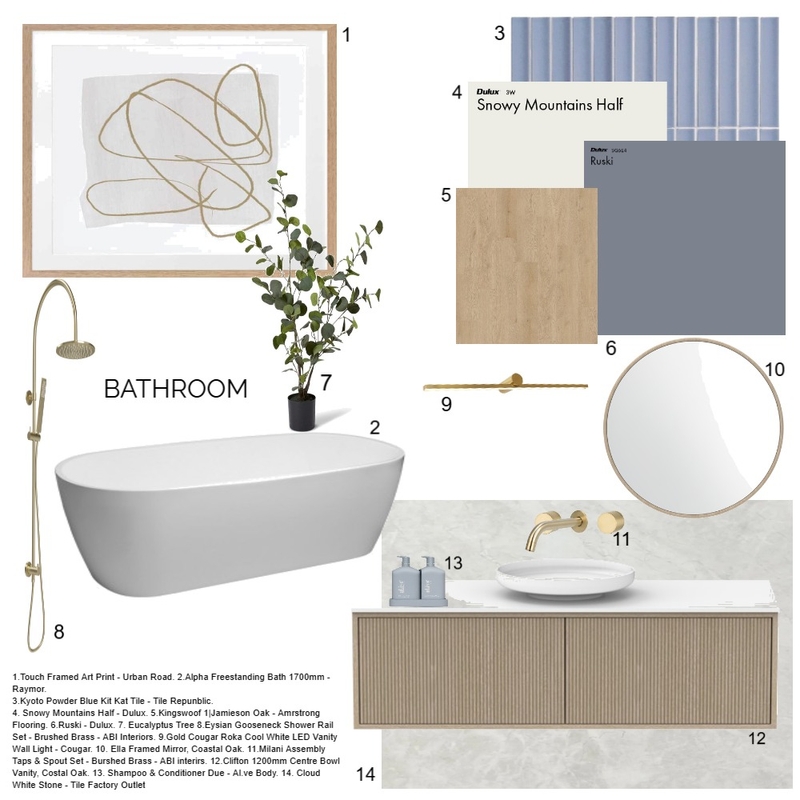 Module 9 - BATHROOM Mood Board by Emily Fox on Style Sourcebook