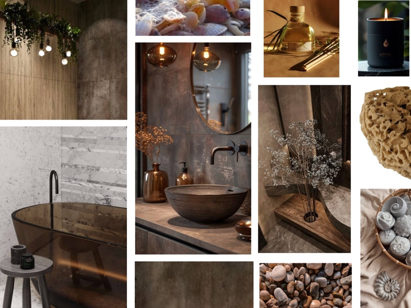 подборка фактуры и цвета для ванной Mood Board by Olga Rash on Style Sourcebook