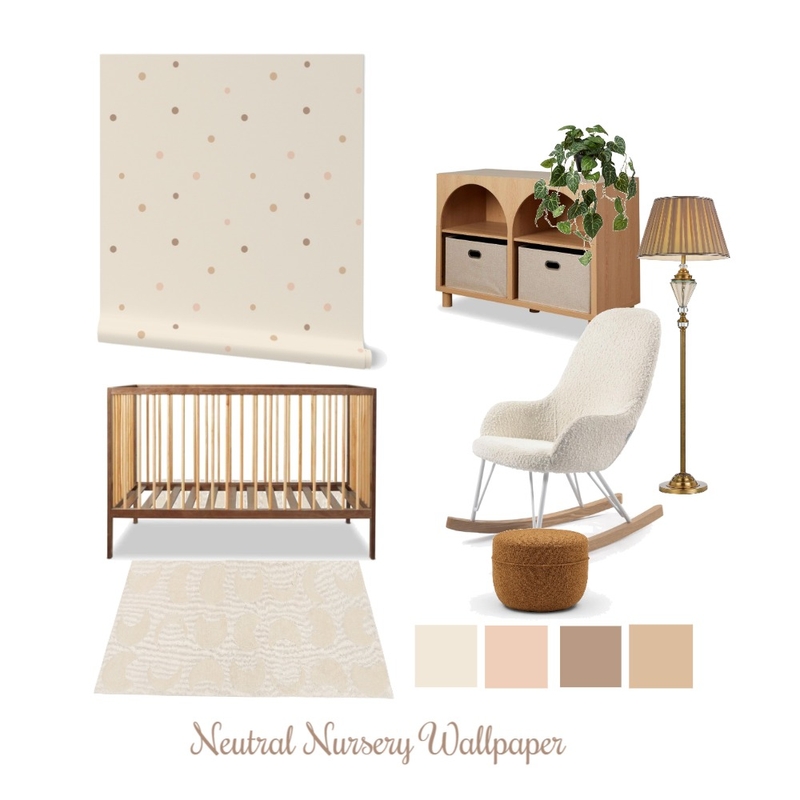 Neutral Nursery Wallpaper Mood Board by Vaekra Design - surface pattern design on Style Sourcebook