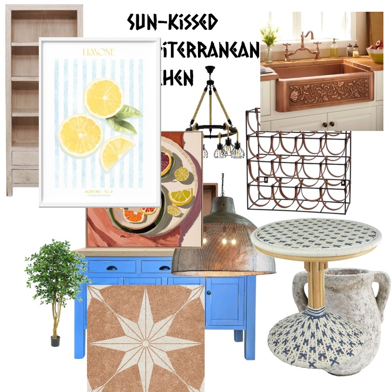 Mediterranean Sun Kissed Kitchen Mood Board by Bonaise Surface Designer (Textiles, Wallpaper + More) on Style Sourcebook