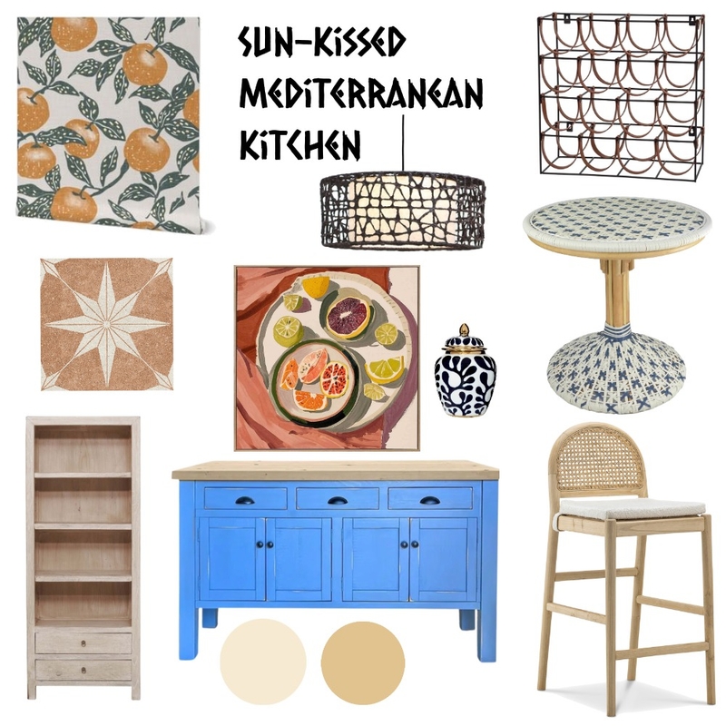 Mediterranean Sun Kissed Kitchen Mood Board by Bonaise Surface Designer (Textiles, Wallpaper + More) on Style Sourcebook