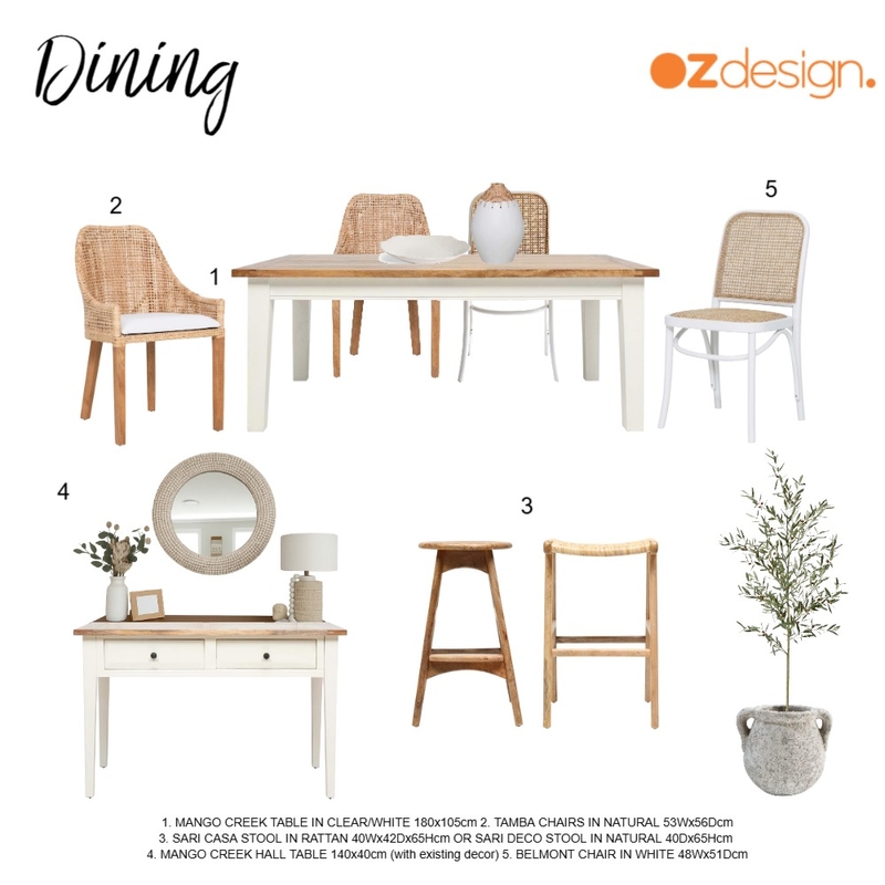 Dining 2 - Debra Lindsay Interior Design Mood Board by Oz Design Furniture