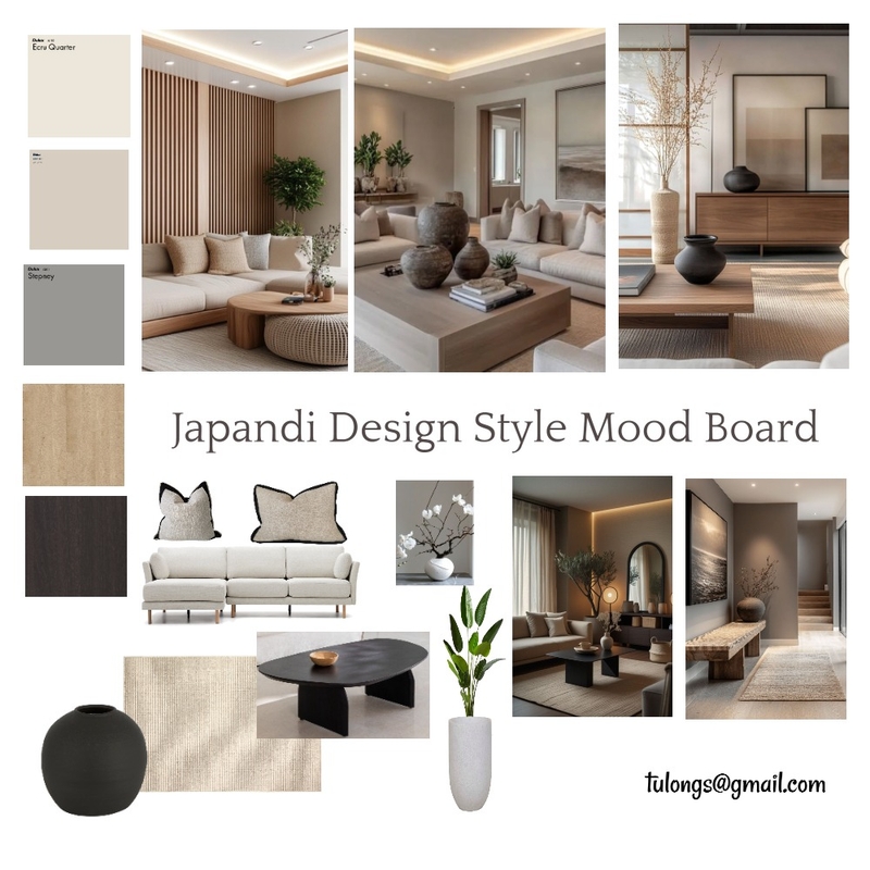 Design Style Mood Board - Japandi Mood Board by June Tulong on Style Sourcebook