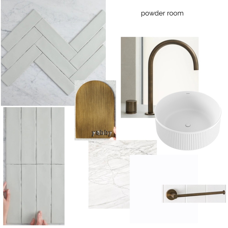 powder room look one. Rob & Jaq Mood Board by Courtney Hazbic Interiors on Style Sourcebook