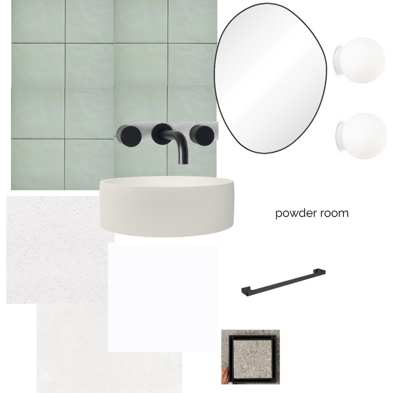 powder room black. rob & jaq Mood Board by Courtney Hazbic Interiors on Style Sourcebook