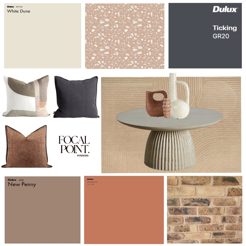Living Room Colour Scheme Table Top Mood Board by Focal Point Interior Design on Style Sourcebook