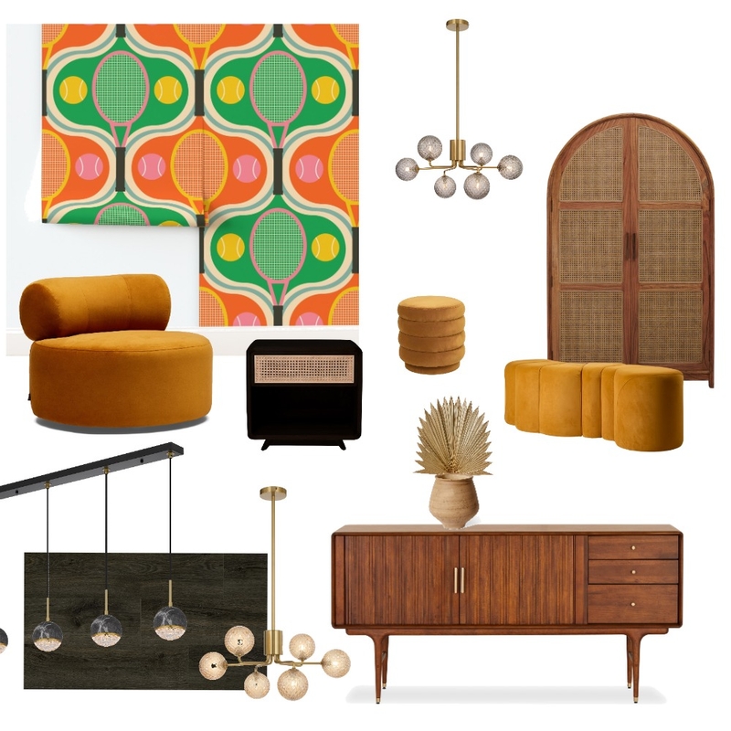 Tennis Racket Ogee - Bold Orange Green 6 Mood Board by Happy Wolf of Fortune on Style Sourcebook