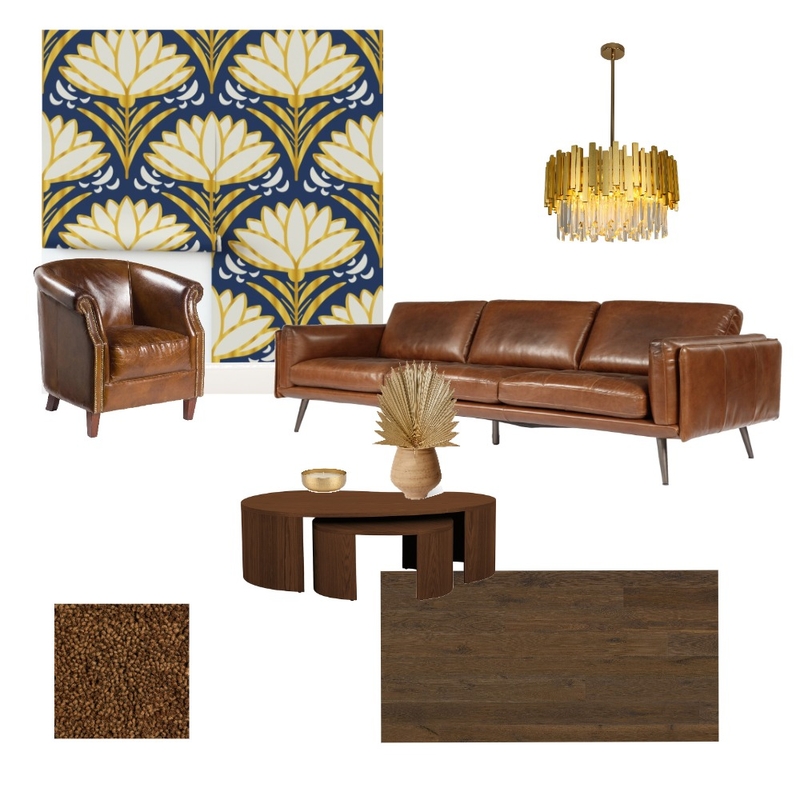 Deco Delight 1920s Art Deco Style Navy Blue Golden Wallpaper Mood Board by Happy Wolf of Fortune on Style Sourcebook