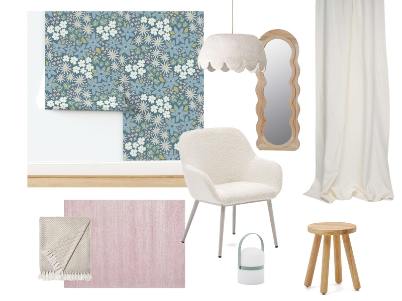 Tween Girl’s Bedroom Floral Wallpaper Mood Board by Milena Barbalinardo on Style Sourcebook