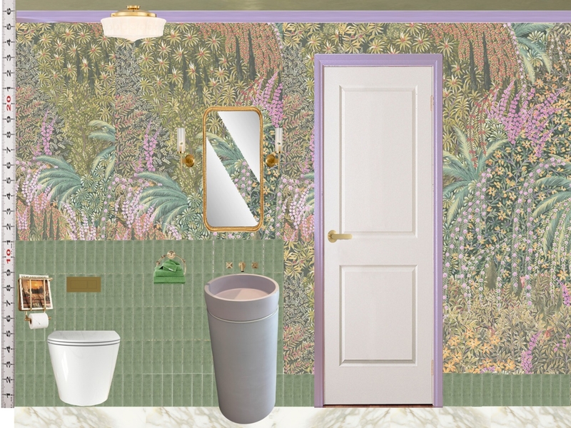 Powder Room Scale Design Green Mixer Taps Mood Board by dl2407 on Style Sourcebook