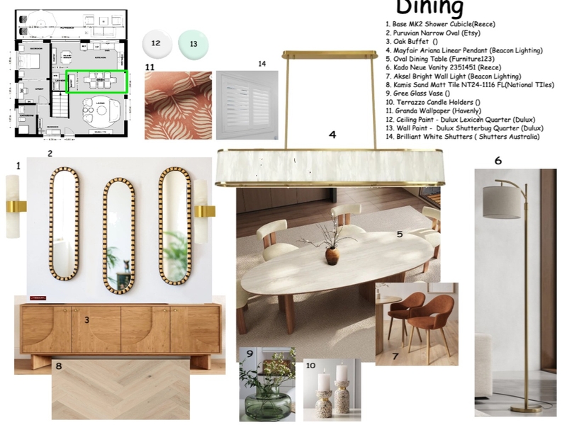 Dining room Mood Board by saloni.devwork@gmail.com on Style Sourcebook