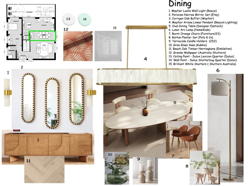 Dining room Mood Board by saloni.devwork@gmail.com on Style Sourcebook
