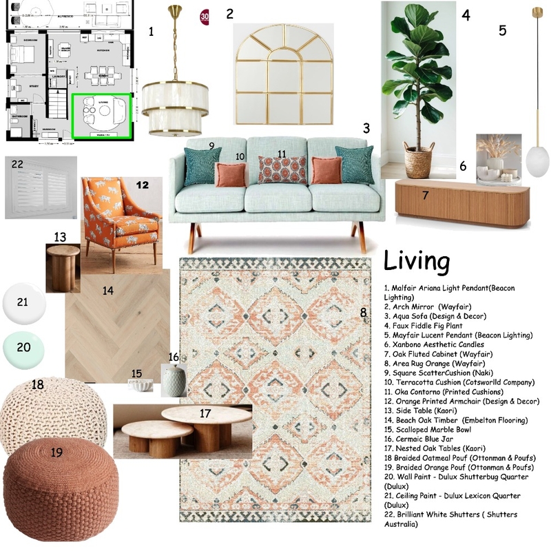 Living room Mood Board by saloni.devwork@gmail.com on Style Sourcebook