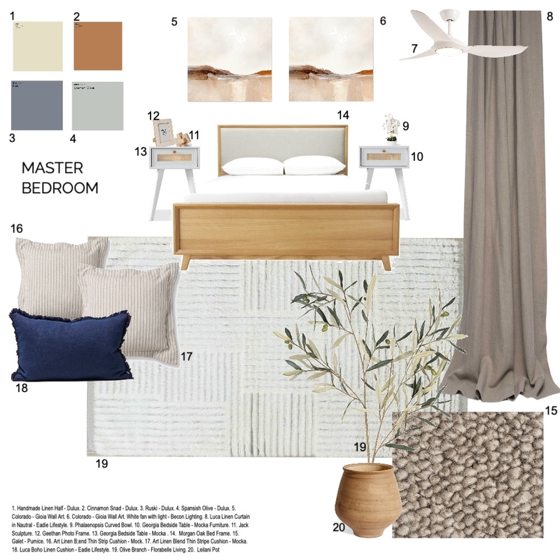 MODULE 9 MASTER BEDROOM Mood Board by Emily Fox on Style Sourcebook