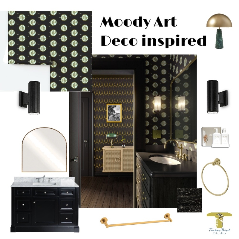 Black & Gold Art Deco Mood Board by Freebird on Style Sourcebook