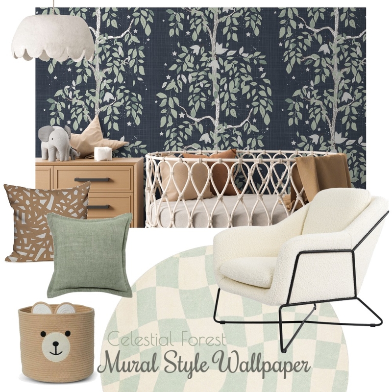 Celestial Forest Nursery Wallpaper Mood Board by lesliehelencreative on Style Sourcebook