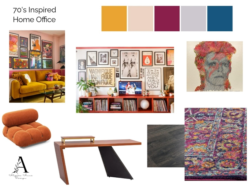 70s Inspired Office Mood Board by alyssaannedesign on Style Sourcebook